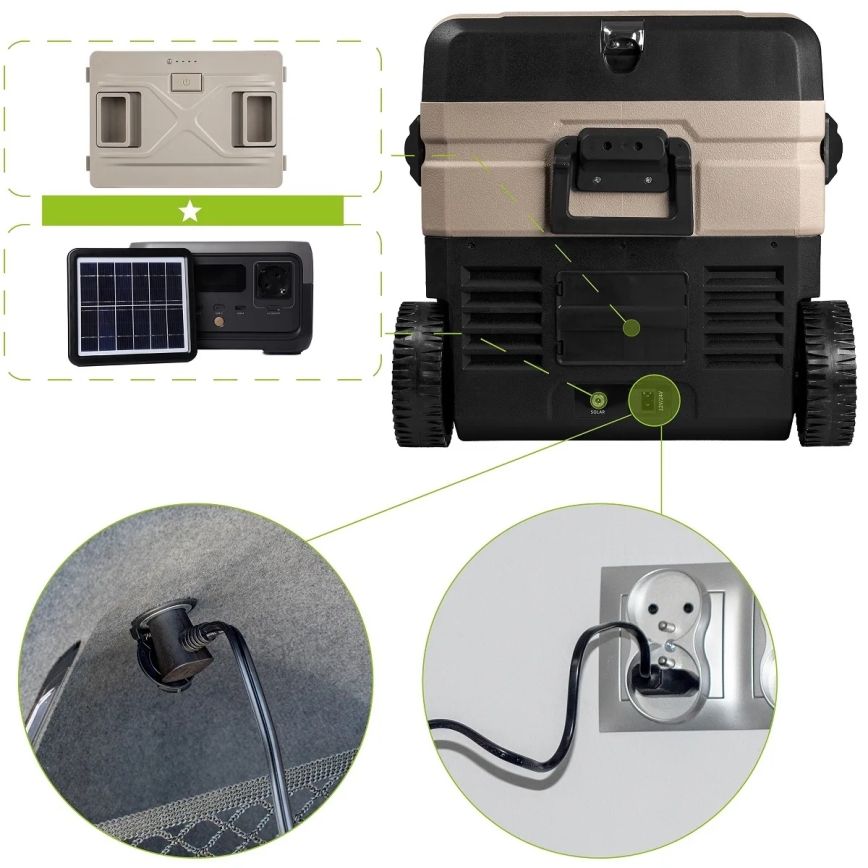 Prenosná autochladnička s LCD displejom 39 l 230V/12V/24V hnedá