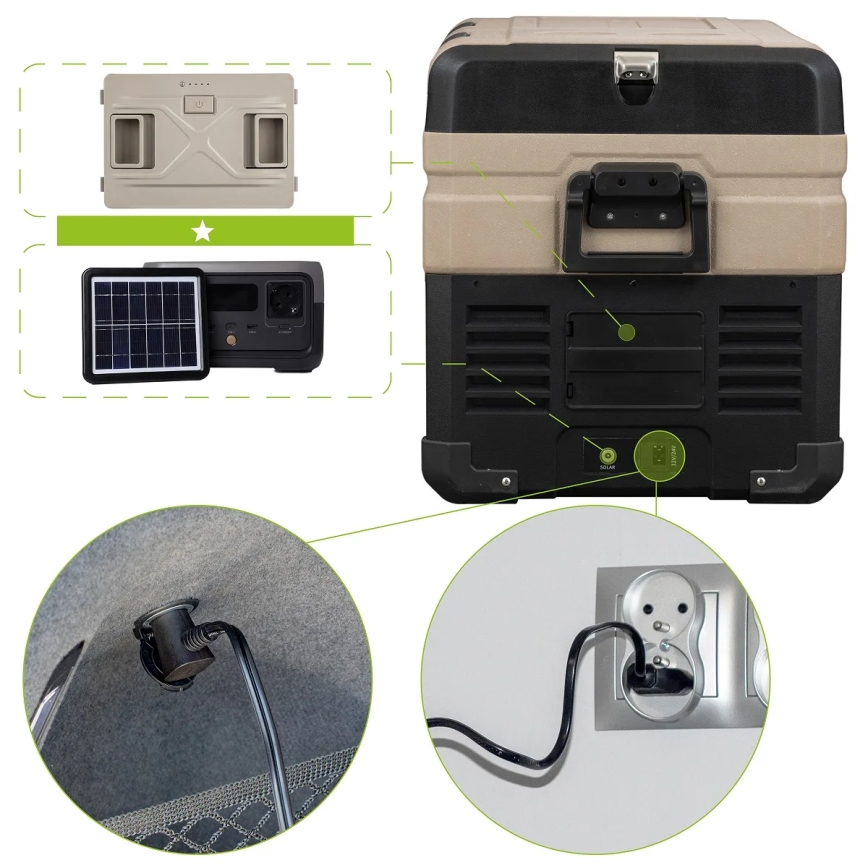 Prenosná autochladnička s LCD displejom 39 l 230V/12V/24V hnedá