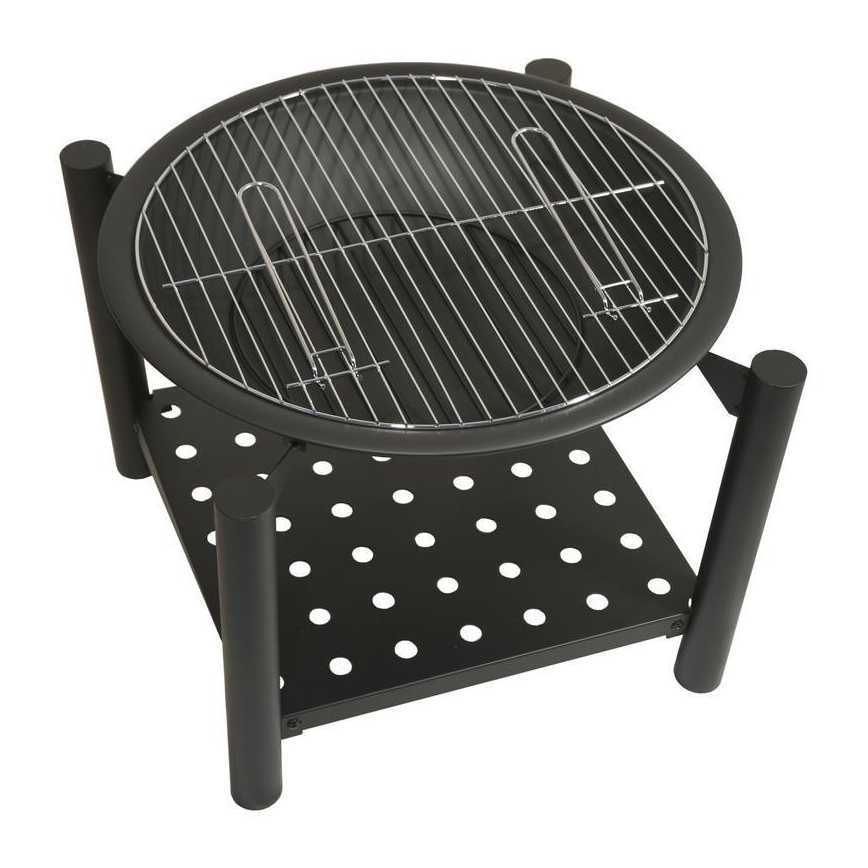 Prenosné ohnisko na drevo s roštom 48 cm