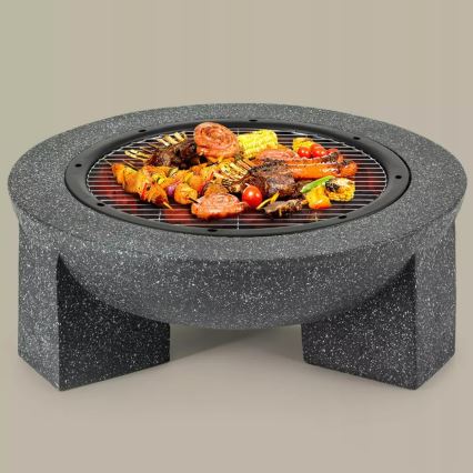 Prenosný gril s roštom 79,5x38 cm čierny/tmavý žula