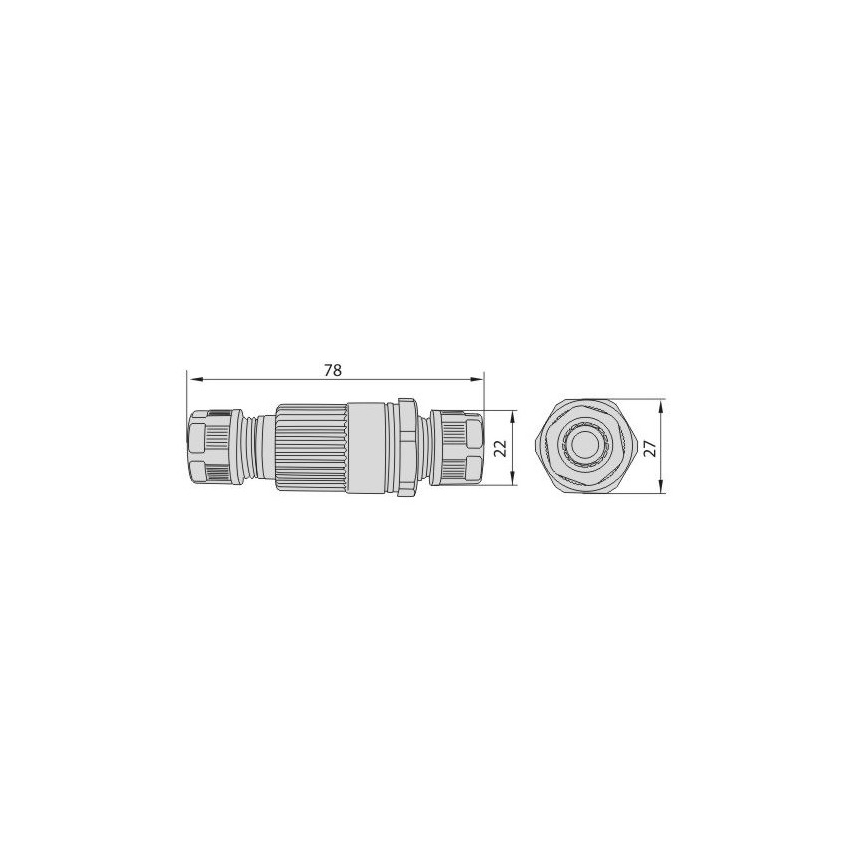 Prepojovací konektor 16A/250V IP68