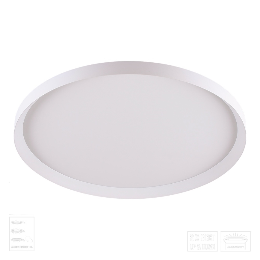 Prezent 17310 - LED stropné svietidlo ADRA LED/42W/230V + LED/13W 3000/4000/6000K pr. 48,5 cm biela