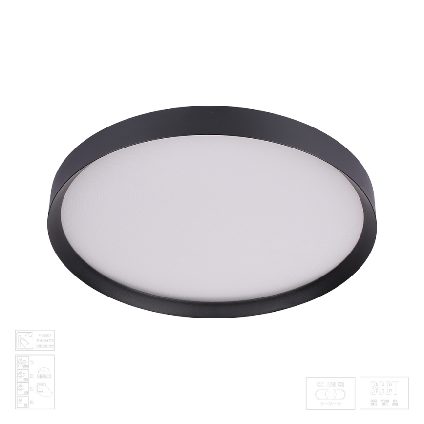 Prezent 17313 - LED stmievateľné stropné svietidlo MAYSA LED/36W/230V 3000/4000/6000K pr. 39,5 cm čierna