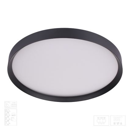 Prezent 17317 – stmievateľné stropné LED svietidlo MAYSA, 72 W, 230 V, 3000/4000/6000 K, priemer 77 cm, čierne