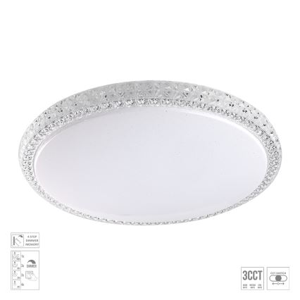 Prezent 71340 - LED stmievateľné stropné svietidlo AMBIA LED/40W/230V 3000/4000/6500K pr. 49,5 cm číre