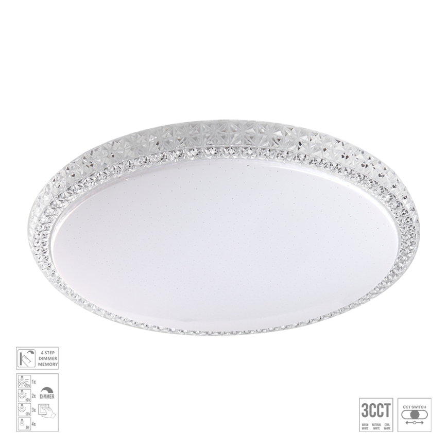 Prezent 71340 - LED stmievateľné stropné svietidlo AMBIA LED/40W/230V 3000/4000/6500K pr. 49,5 cm číre