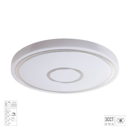 Prezent 71341 - LED stmievateľné stropné svietidlo MOZAN LED/30W/230V 3000/4000/6500K pr. 38 cm biele
