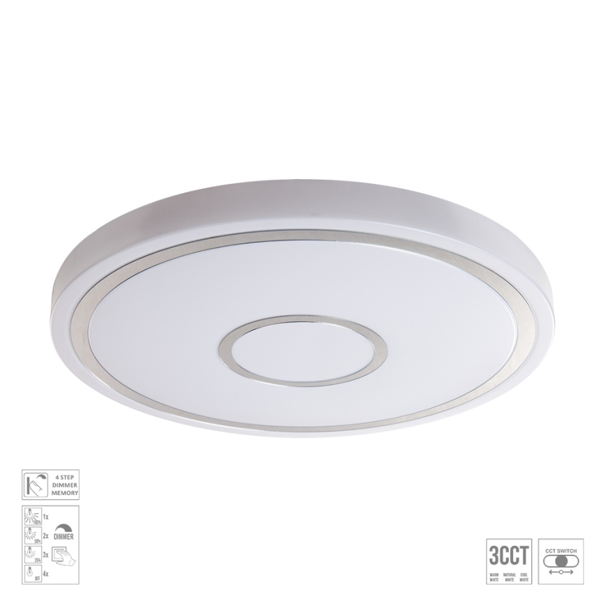 Prezent 71341 - LED stmievateľné stropné svietidlo MOZAN LED/30W/230V 3000/4000/6500K pr. 38 cm biele