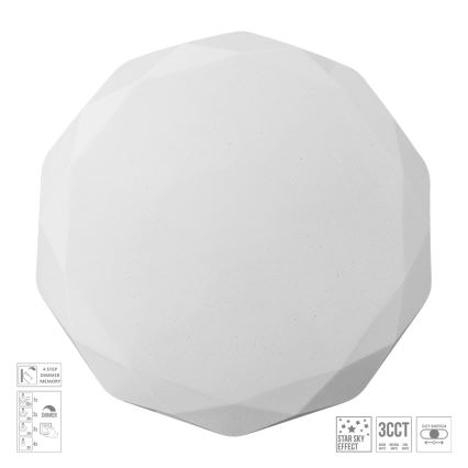 Prezent 71343 - LED stmievateľné stropné svietidlo IRIDIO LED/40W/230V 3000/4000/6500K pr. 49,5 cm biela
