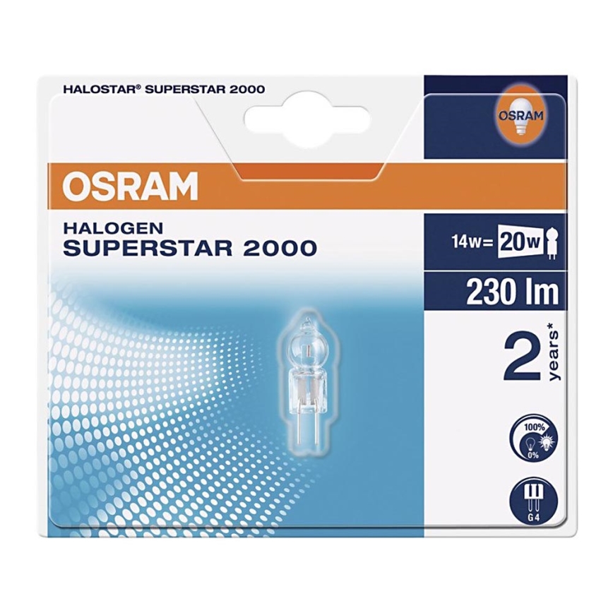 Priemyselná žiarovka HALOSTAR G4/14W/12V 2800K - Osram