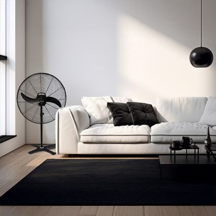 Priemyselný stojanový ventilátor 115W/230V 188 cm čierny