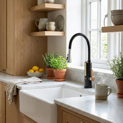 Prietokový ohrievač vody s LED displejom 3000W/230V IPX4 čierny