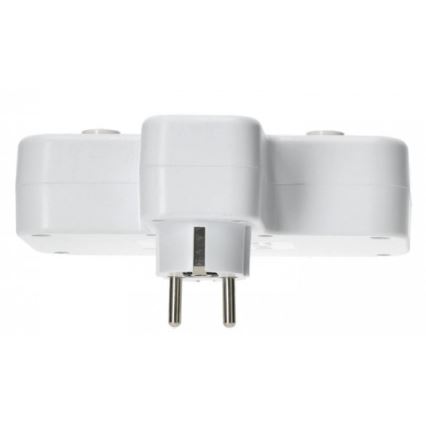 Rozbočovacia zásuvka s vypínačom a LED osvetlením LINEA PRO 2Z + 3xUSB A/C SCHUKO 4000K biela