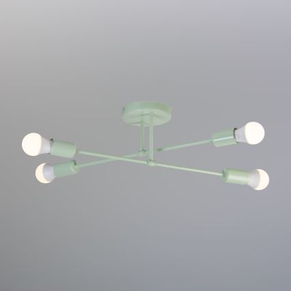 Prisadené stropné svietidlo CAMBRIDGE 4xE27/15W/230V zelené
