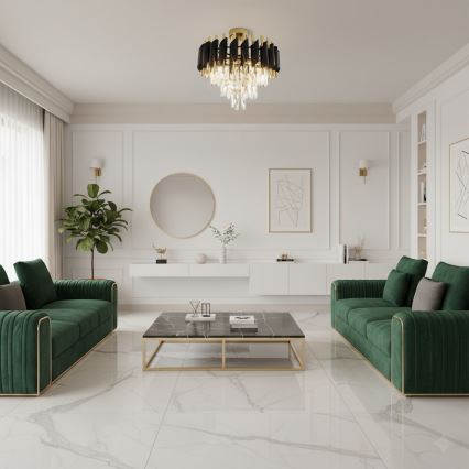 Prisadené stropné svietidlo CRISTAL 5xE14/10W/230V čierna/zlatá