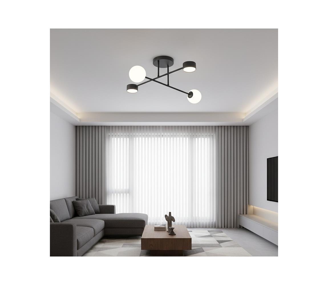 EMIBIG Prisadené stropné svietidlo HOLON 2xG9/8W/230V + 2xGX53/12W čierne 1558/4