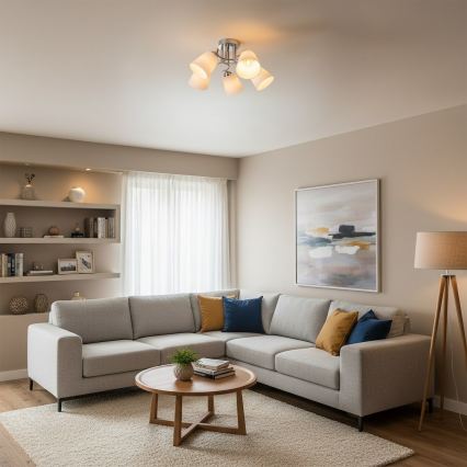 Prisadené stropné svietidlo PAFOS 5xE27/15W/230V v lesklom chróme