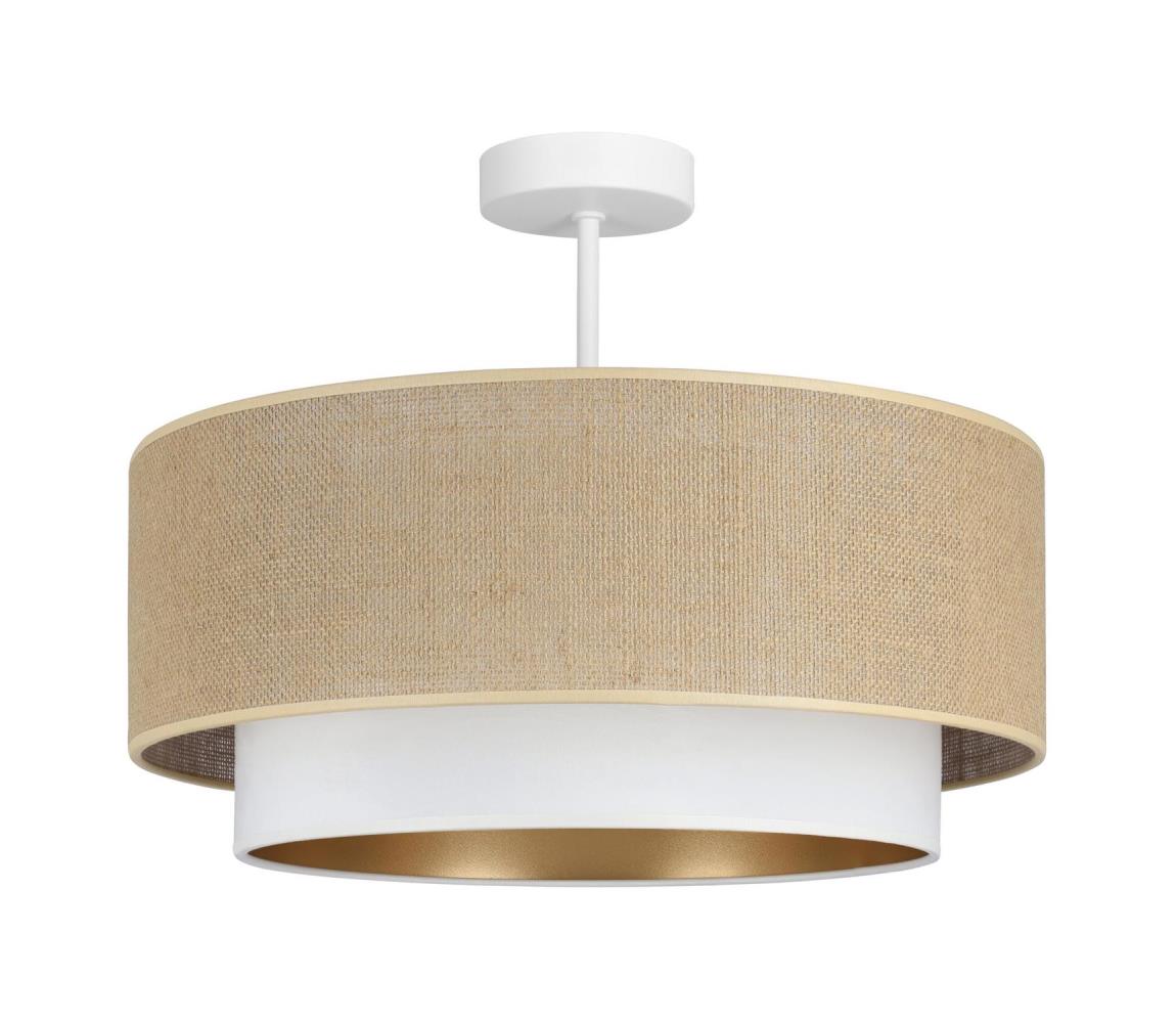 Prisadené stropné svietidlo SARTA 1xE27/60W/230V pr. 45 cm biela/juta H0189
