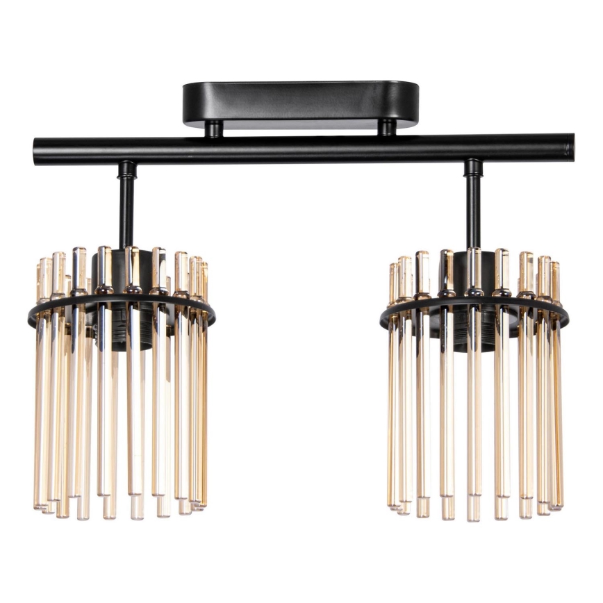 Prisadený luster 2xE27/60W/230V čierna/béžová
