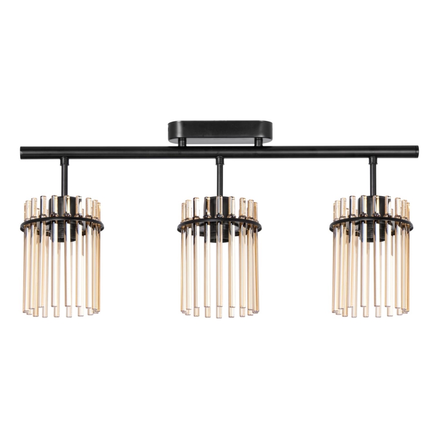 Prisadený luster 3xE27/60W/230V čierna/béžová