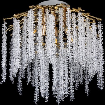 Prisadený luster 6xE14/60W/230V + 3xLED/3W pr. 54 cm zlatá