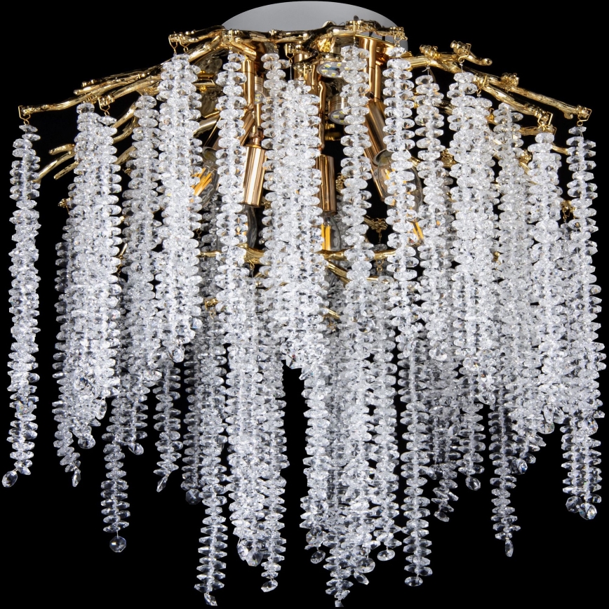 Prisadený luster 6xE14/60W/230V + 3xLED/3W pr. 54 cm zlatá