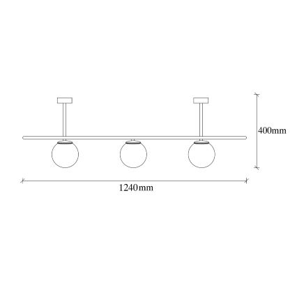 Prisadený luster ABAKUS 4xE27/40W/230V