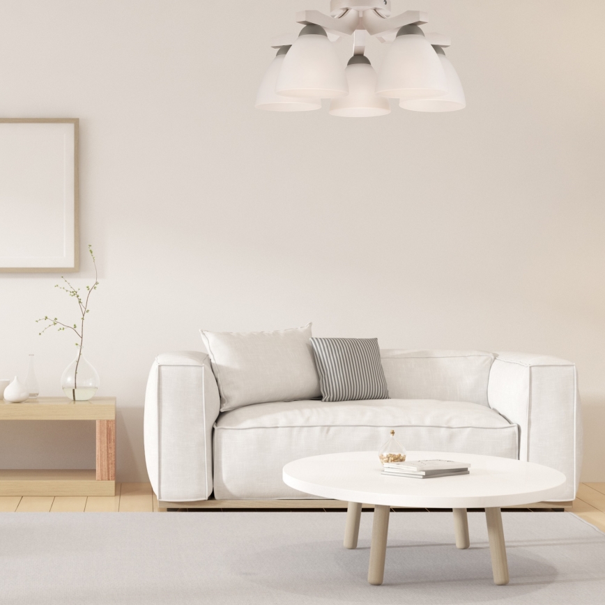 Prisadený luster ADRIANO 5xE27/60W/230V buk - FSC certifikované