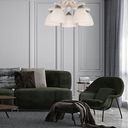 Prisadený luster ADRIANO 5xE27/60W/230V buk - FSC certifikované