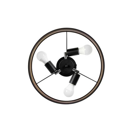 Prisadený luster ALBA 3xE27/15W/230V pr. 40 cm čierna/hnedá