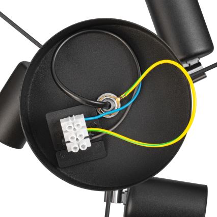 Prisadený luster ALBA 3xE27/15W/230V pr. 40 cm čierna/hnedá