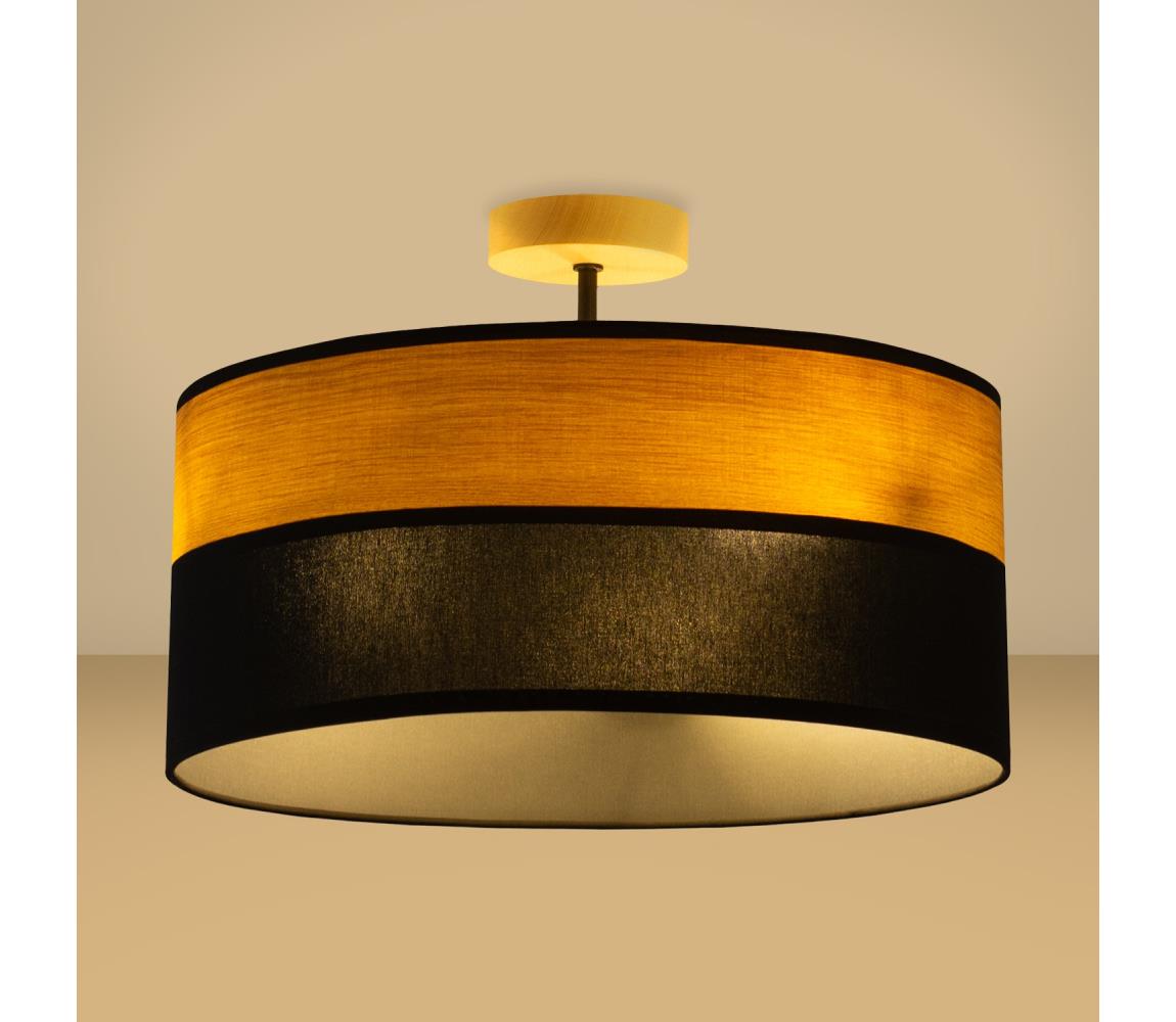 Prisadený luster ALBA 3xE27/15W/230V pr. 40 cm čierna/hnedá P-4015/3 DS+WOOD+BK