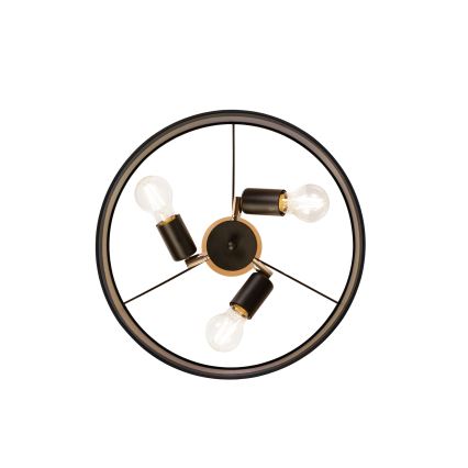 Prisadený luster ALBA 3xE27/15W/230V pr. 40 cm čierna/hnedá