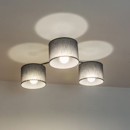 Prisadený luster ALBA 3xE27/15W/230V sivý