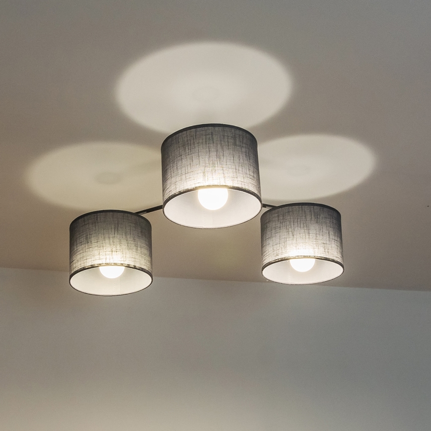 Prisadený luster ALBA 3xE27/15W/230V sivý