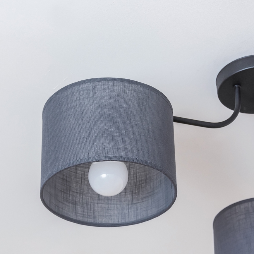 Prisadený luster ALBA 3xE27/15W/230V sivý