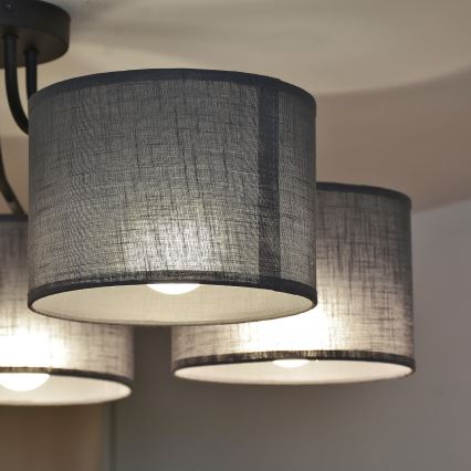 Prisadený luster ALBA 5xE27/15W/230V sivá