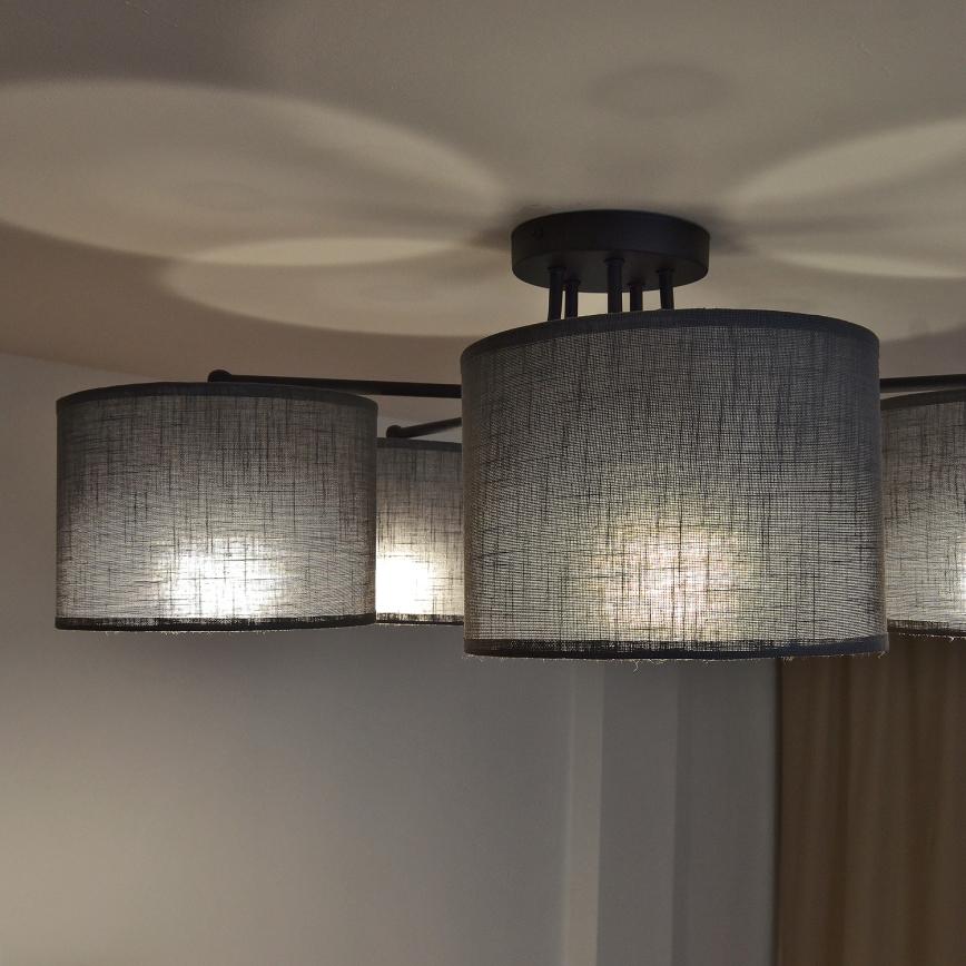 Prisadený luster ALBA 5xE27/15W/230V sivá
