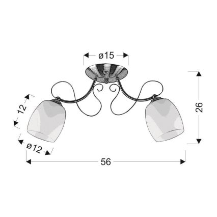 Prisadený luster AMBA 2xE27/40W/230V