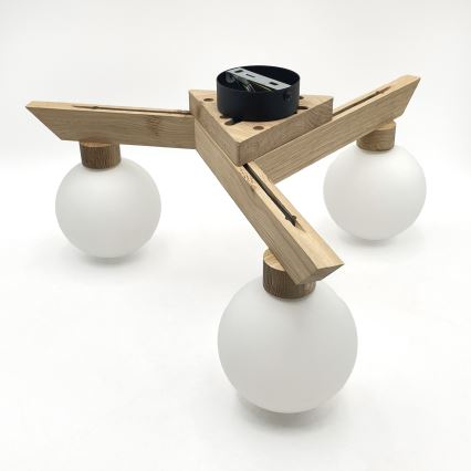 Prisadený luster ANTONIO 3xG9/5W/230V dub/biela