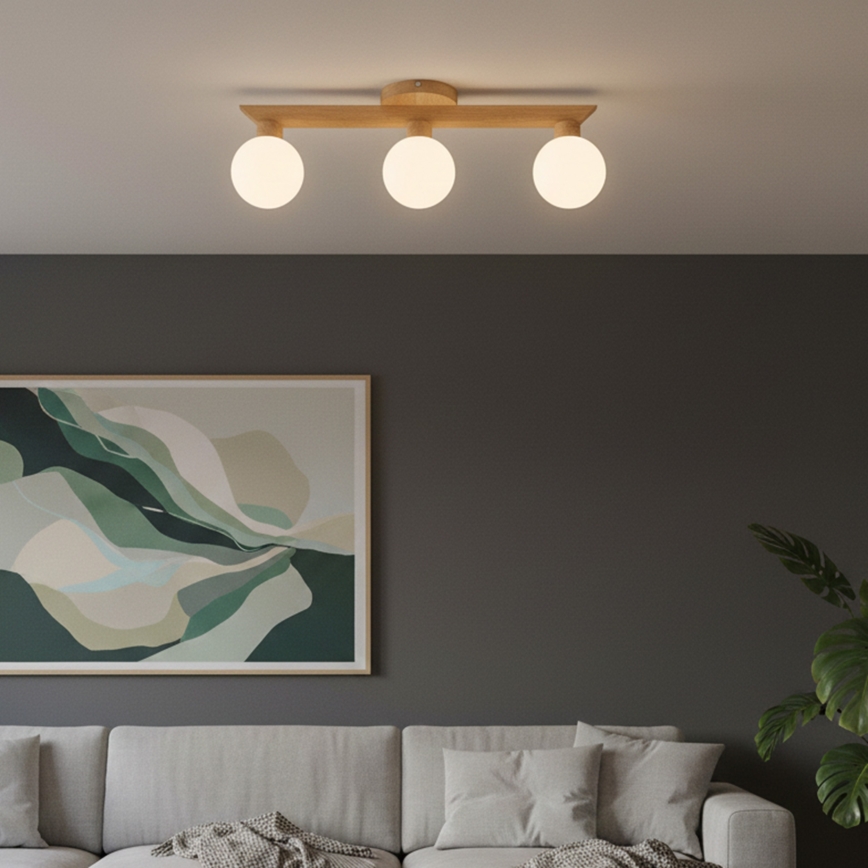 Prisadený luster ANTONIO 3xG9/5W/230V dub/biela