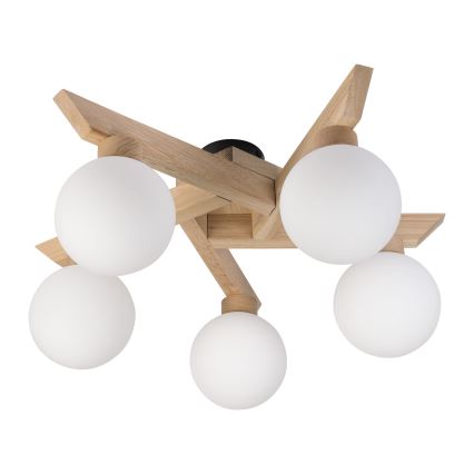 Prisadený luster ANTONIO 5xG9/5W/230V dub/biela