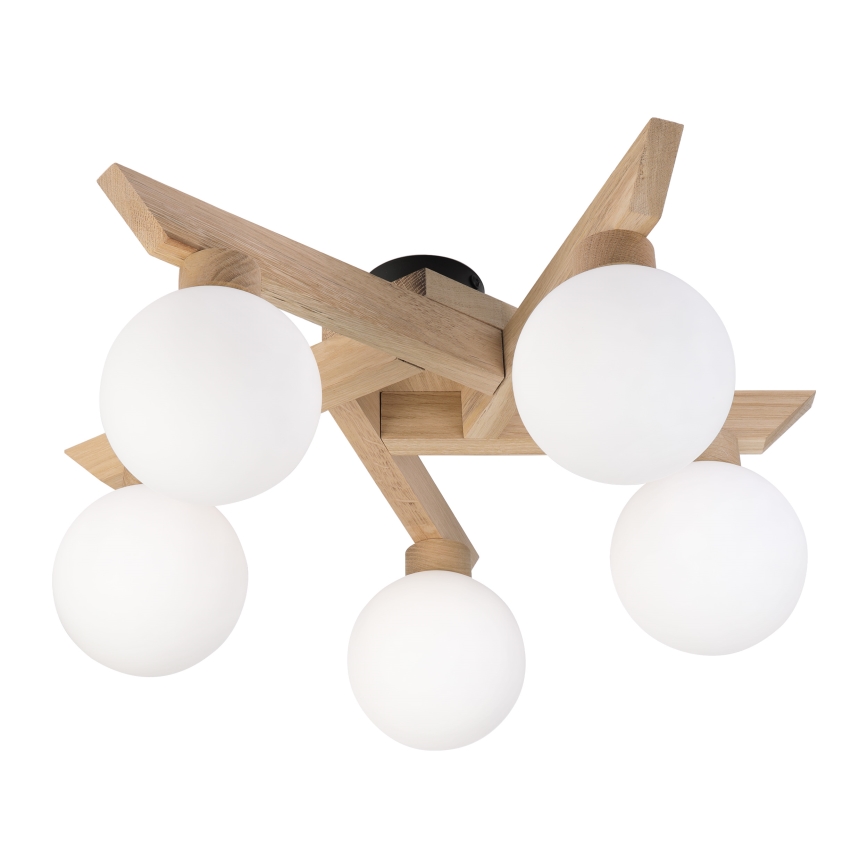 Prisadený luster ANTONIO 5xG9/5W/230V dub/biela