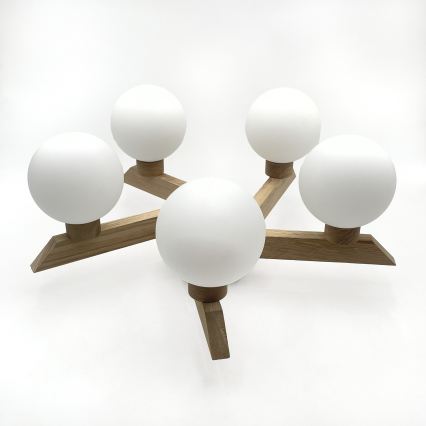 Prisadený luster ANTONIO 5xG9/5W/230V dub/biela