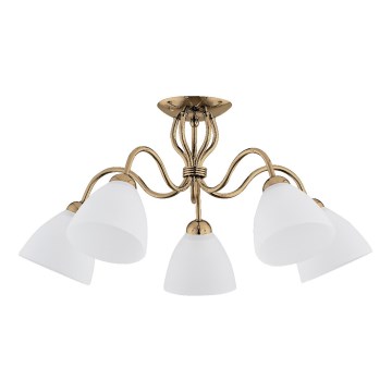 Prisadený luster ARIEL 5xE27/15W/230V zlatá