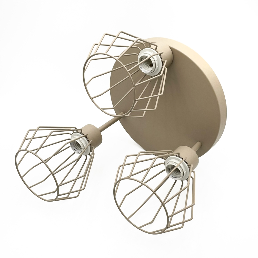 Prisadený luster AUDREY 3xE27/15W/230V, béžový