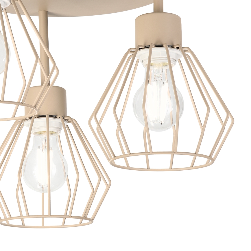 Prisadený luster AUDREY 3xE27/15W/230V, béžový