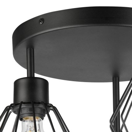 Prisadený luster AUDREY 3xE27/60W/230V čierna