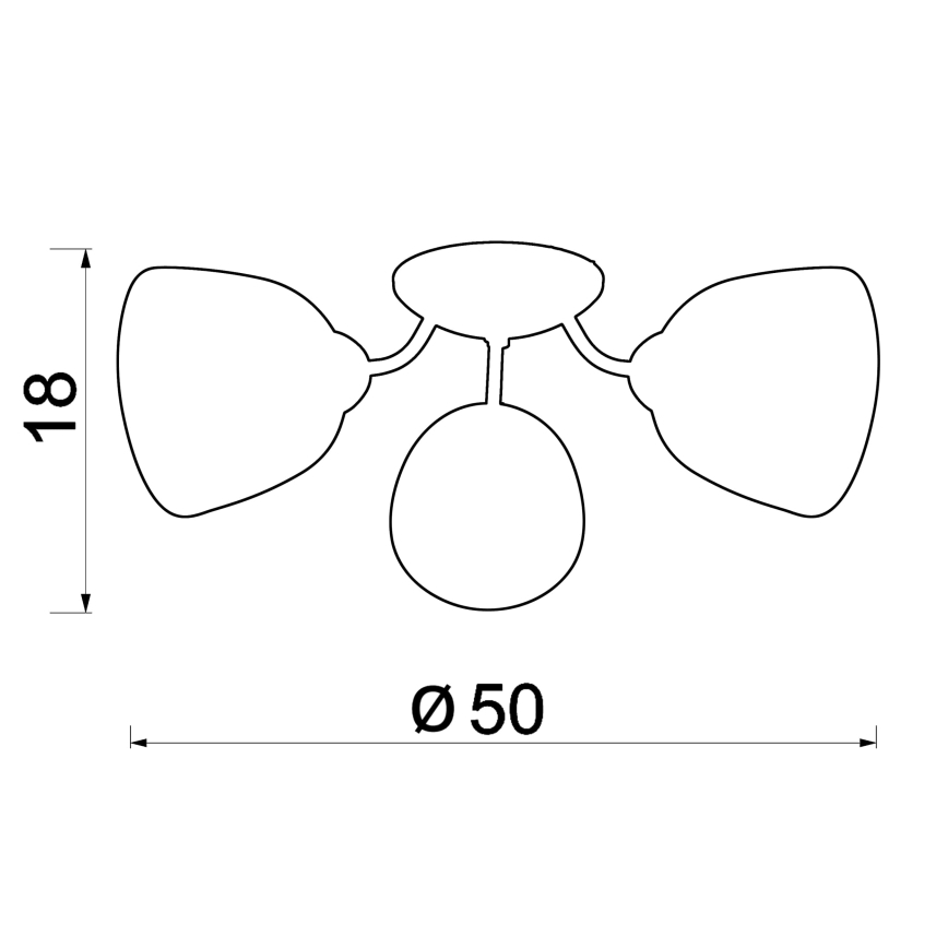 Prisadený luster AVIA 3xE27/15W/230V