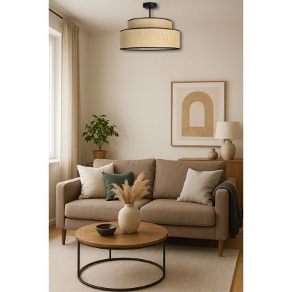 Prisadený luster BOHO 1xE27/60W/230V béžová